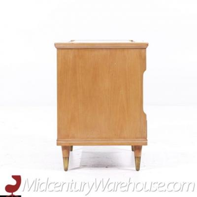  John Widdicomb Co Widdicomb Furniture Co John Widdicomb Mid Century Walnut and Brass Nightstands Pair