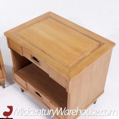  John Widdicomb Co Widdicomb Furniture Co John Widdicomb Mid Century Walnut and Brass Nightstands Pair