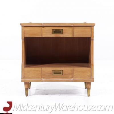  John Widdicomb Co Widdicomb Furniture Co John Widdicomb Mid Century Walnut and Brass Nightstands Pair