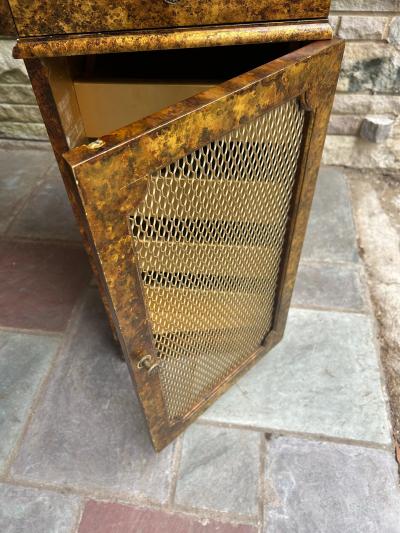 John Widdicomb Co Widdicomb Furniture Co Lovely Art Deco Faux Tortoise Shell Vanity Table and Stool Brass Mid Century