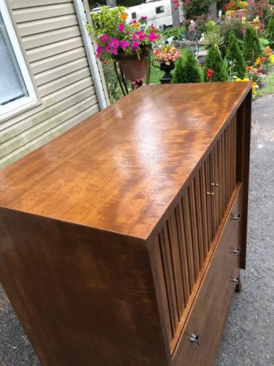  John Widdicomb Co Widdicomb Furniture Co Lovely John Widdicomb Tall Dresser With Tamboured Doors Mid Century