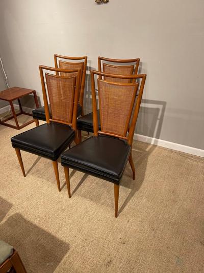  John Widdicomb Co Widdicomb Furniture Co Set of Six Mid Century Modern Dining Chairs 4 Side Chairs 2 Arm Chairs