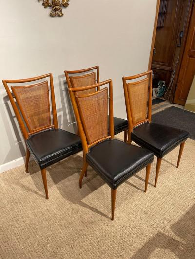  John Widdicomb Co Widdicomb Furniture Co Set of Six Mid Century Modern Dining Chairs 4 Side Chairs 2 Arm Chairs