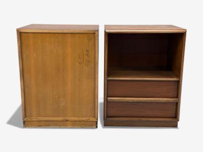  John Widdicomb Co Widdicomb Furniture Co T H Robsjohn Gibbings American Modern Walnut Open Nightstands USA 1960s