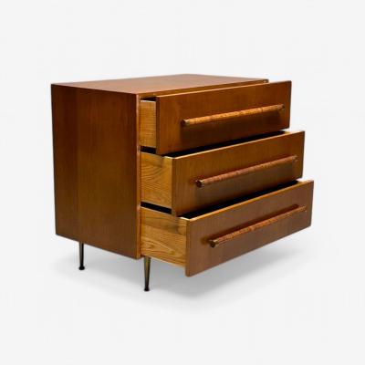 John Widdicomb Co Widdicomb Furniture Co T H Robsjohn Gibbings Widdicomb Walnut Cane Brass Cabinet USA 1950s