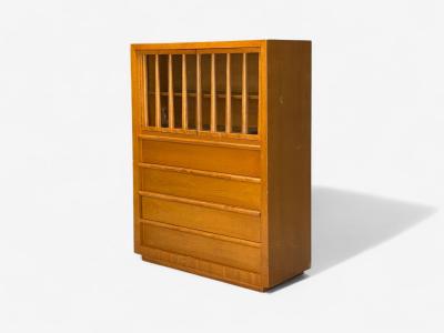  John Widdicomb Co Widdicomb Furniture Co T H Robsjohn Gibbings Widdicomb Walnut Highboy Secretary USA 1960s