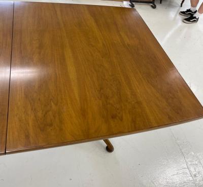  John Widdicomb Co Widdicomb Furniture Co Walnut Two Pedestal Dining Table with 3 Leaves