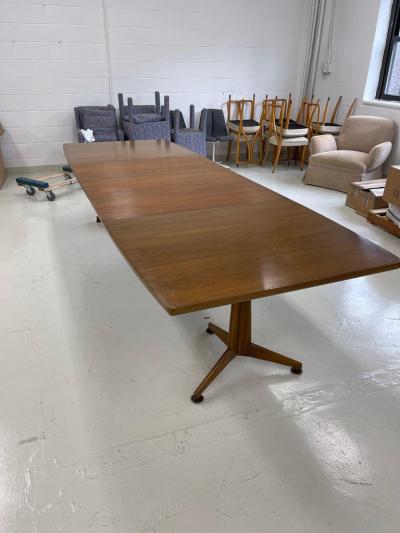  John Widdicomb Co Widdicomb Furniture Co Walnut Two Pedestal Dining Table with 3 Leaves