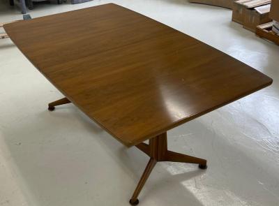  John Widdicomb Co Widdicomb Furniture Co Walnut Two Pedestal Dining Table with 3 Leaves