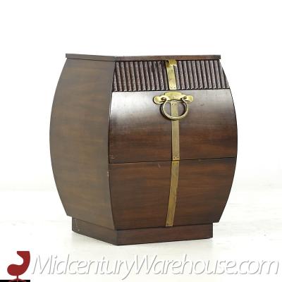  John Widdicomb Co Widdicomb Furniture Co Widdicomb Mid Century Walnut and Brass End Table Nightstands