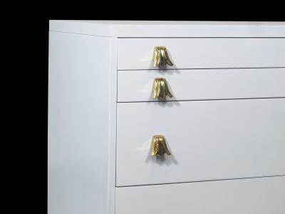  John Widdicomb Co Widdicomb Furniture Co Widdicomb White Lacquered Dresser Cabinet with Brass Pulls