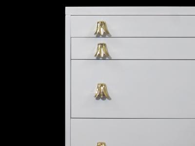  John Widdicomb Co Widdicomb Furniture Co Widdicomb White Lacquered Dresser Cabinet with Brass Pulls