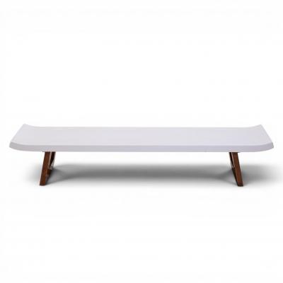  Johnson Furniture Company Paul Frankl for Johnson Furniture Company Cork and Mahogany Coffee Table Bench
