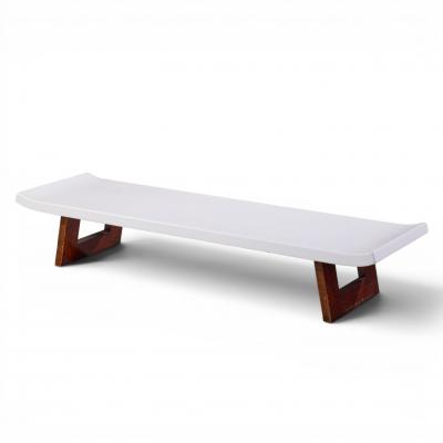  Johnson Furniture Company Paul Frankl for Johnson Furniture Company Cork and Mahogany Coffee Table Bench