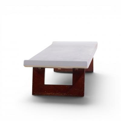  Johnson Furniture Company Paul Frankl for Johnson Furniture Company Cork and Mahogany Coffee Table Bench