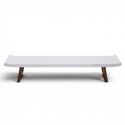  Johnson Furniture Company Paul Frankl for Johnson Furniture Company Cork and Mahogany Coffee Table Bench