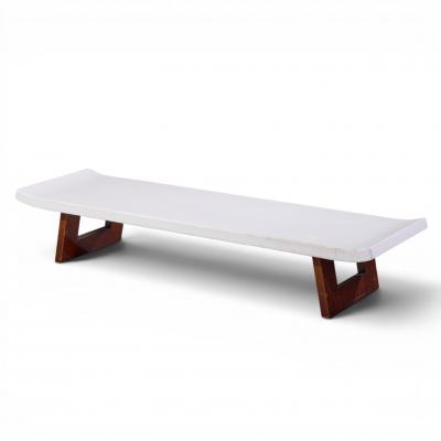  Johnson Furniture Company Paul Frankl for Johnson Furniture Company Cork and Mahogany Coffee Table Bench