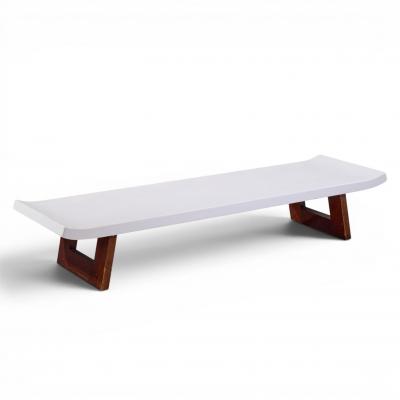  Johnson Furniture Company Paul Frankl for Johnson Furniture Company Cork and Mahogany Coffee Table Bench