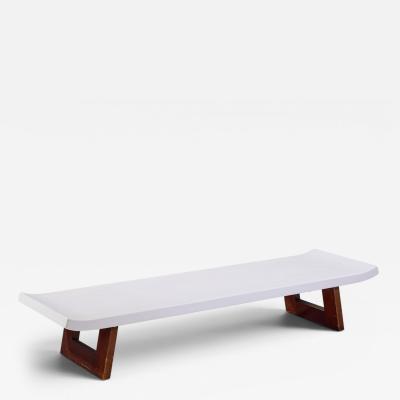  Johnson Furniture Company Paul Frankl for Johnson Furniture Company Cork and Mahogany Coffee Table Bench