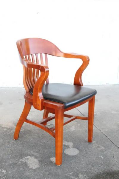  Johnson Furniture Company Vintage Cherry Banker Chairs by Johnson Chair Co 