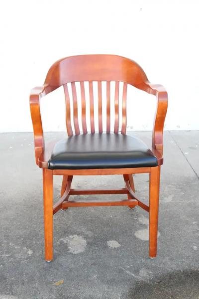  Johnson Furniture Company Vintage Cherry Banker Chairs by Johnson Chair Co 