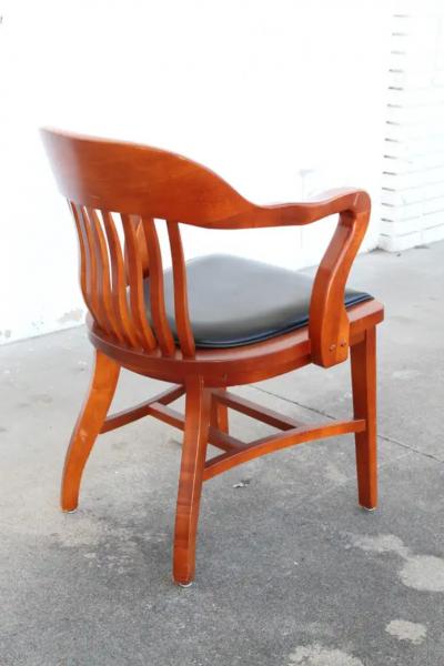  Johnson Furniture Company Vintage Cherry Banker Chairs by Johnson Chair Co 