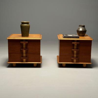  Johnson Furniture Mid Century Modern Paul Frankl John Stuart Nightstands Side End Tables 1950