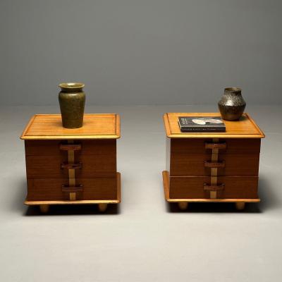  Johnson Furniture Mid Century Modern Paul Frankl John Stuart Nightstands Side End Tables 1950
