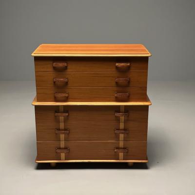  Johnson Furniture Paul Frankl John Stuart Station Wagon High Dresser Rock Maple Brass Leather