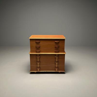  Johnson Furniture Paul Frankl John Stuart Station Wagon High Dresser Rock Maple Brass Leather
