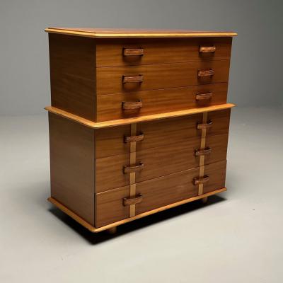  Johnson Furniture Paul Frankl John Stuart Station Wagon High Dresser Rock Maple Brass Leather