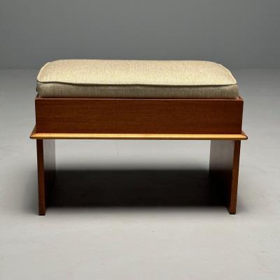 Johnson Furniture Paul Frankl Johnson Furniture Station Wagon Bench Rock Maple Fabric 1950s