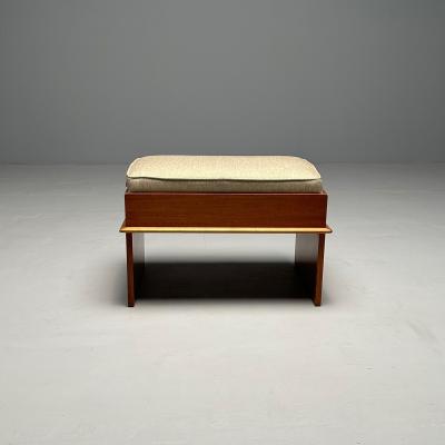  Johnson Furniture Paul Frankl Johnson Furniture Station Wagon Bench Rock Maple Fabric 1950s
