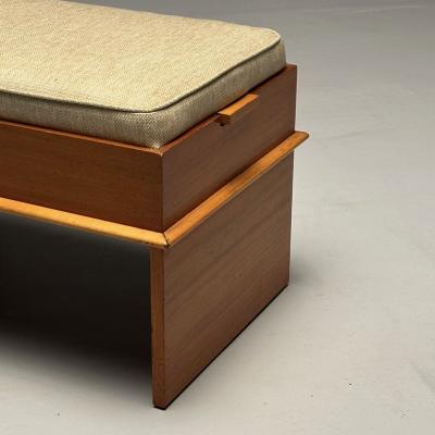  Johnson Furniture Paul Frankl Johnson Furniture Station Wagon Bench Rock Maple Fabric 1950s