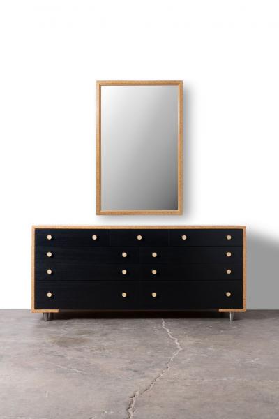  Johnson Furniture Paul Frankl Large Waxed Cork Wall Mirror for Johnson Furniture 1950s