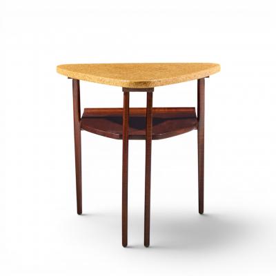  Johnson Furniture Paul Frankl for Johnson Furniture Mid Century Cork and Mahogany Side End Table