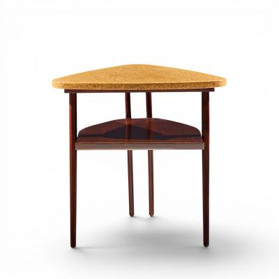 Johnson Furniture Paul Frankl for Johnson Furniture Mid Century Cork and Mahogany Side End Table
