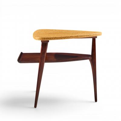  Johnson Furniture Paul Frankl for Johnson Furniture Mid Century Cork and Mahogany Side End Table