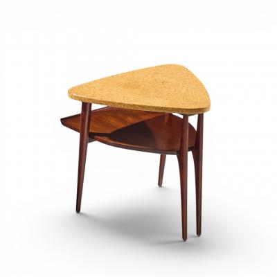  Johnson Furniture Paul Frankl for Johnson Furniture Mid Century Cork and Mahogany Side End Table