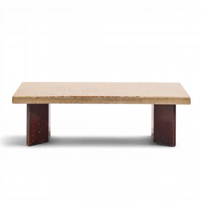  Johnson Furniture Paul Frankl for Johnson Furniture Mid Century Mahogany and Cork Coffee Table