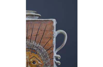  Johnson Vintage Studio Ceramic Sun Figure Pottery Signed Johnson