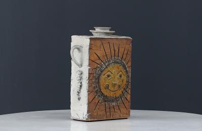  Johnson Vintage Studio Ceramic Sun Figure Pottery Signed Johnson