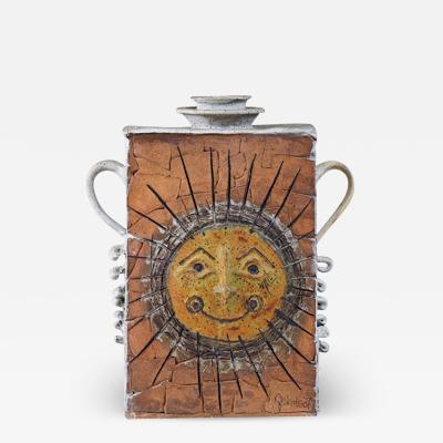  Johnson Vintage Studio Ceramic Sun Figure Pottery Signed Johnson