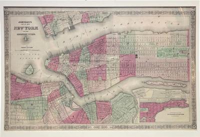  Johnson and Ward 1865 Johnsons Map of New York and the Adjacent Cities by Johnson and Ward