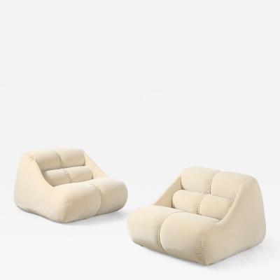  Jonathan De Pas Donato D Urbino Paolo Lomazzi De Pas D Urbino Lomazzi for BBB Bonacina Pair of Ciuingam Lounge Chairs 1967