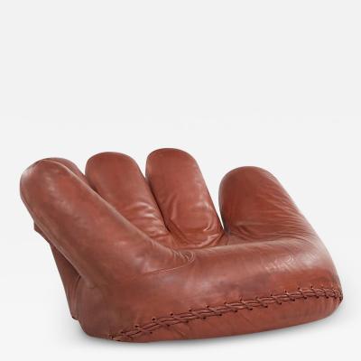  Jonathan De Pas Donato D Urbino Paolo Lomazzi De Pas Durbino Lomazzi for Poltronova Leather Joe Baseball Glove Chair 1970s