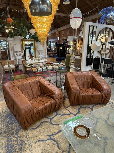  Jonathan De Pas Donato D Urbino Paolo Lomazzi Pair of vintage Piumino armchairs by De Pas DUrbino Lomazzi Italy 1970s