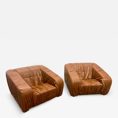  Jonathan De Pas Donato D Urbino Paolo Lomazzi Pair of vintage Piumino armchairs by De Pas DUrbino Lomazzi Italy 1970s