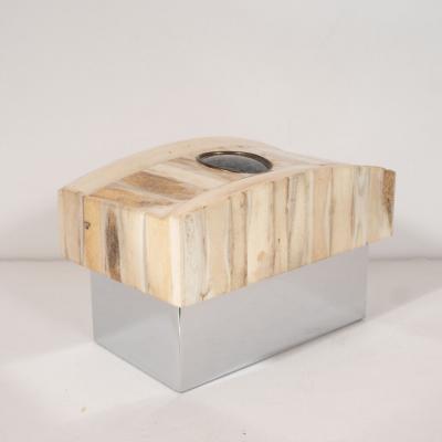 Jonson Marcius Mid Century Modern Tessellated Antler Chrome Granite Box by Jonson Marcius