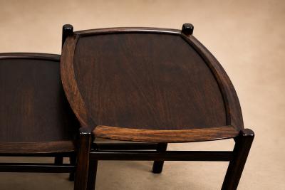  Jorge Jabour Brazilian Modern Nesting Tray Tables in Rosewood by Jorge Jabour